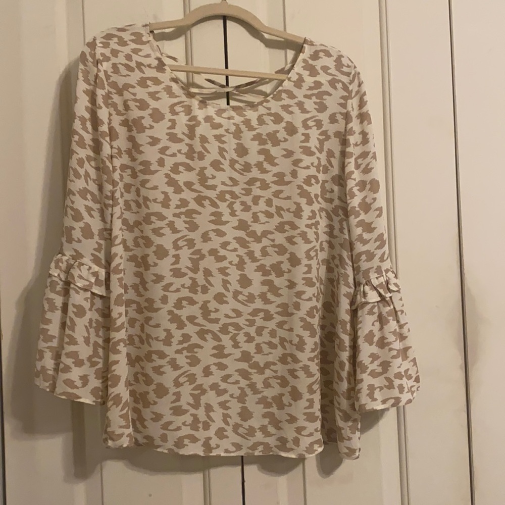 Charming Charlie’s Beige Animal Print Top